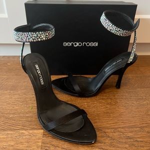 Sergio Rossi crystal ankle wrap heels